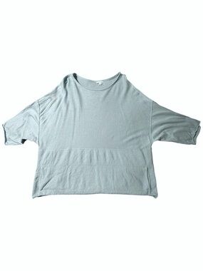 Pure Jill J Jill Cotton Cashmere Blue Kimono Sweater Boxy Pockets Large